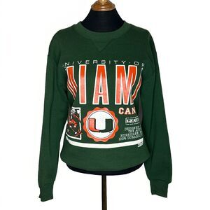Vintage Miami Hurricanes Sweatshirt 90s Made In USA Mens Sz M Football Sports